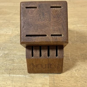 CUTCO 4 + 4 8 SLOT KNIFE BLOCK WOOD STORAGE HONEY OAK - Picture 1 of 8