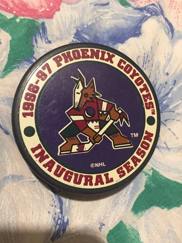 NHL Official Phoenix Coyotes 1996-97 Inaugural Season Hockey Puck! Cover