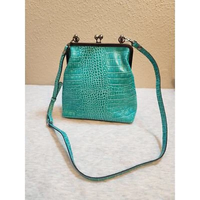 Patricia Nash Women's Aqua Green Leather Crossbody Strap Satchel/Top Handle Bag - Image 1 of 4