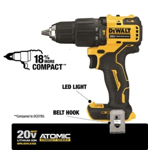 DEWALT DCD709B ATOMIC 20V MAX Brushless Compact 1/2 in. Hammer Drill (Tool Only) - Picture 1 of 1