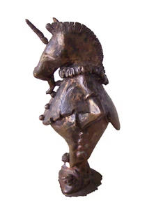 Vintage EINHORN BRONZEGUSS Statue 5 1/2" Mensch/Einhorn - Top - Bild 1 von 8