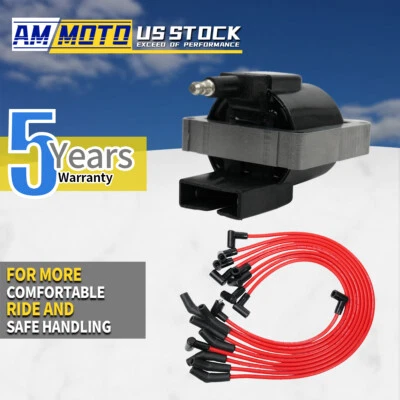 Coil + Saprk Plug Wires for 1982-97 Aerostar Bronco Ford Mustang Ranger FD478 - Image 1 of 4