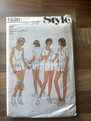 Vintage SYLE sewing pattern 1498 TENNIS SKIRTS & SHORTS SIZE 12 USED - Image 1 of 2