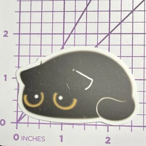 Emo Kawaii Black Cat Depressed Eyes - Mystery Black Cat Vinyl Decal Sticker Bomb - Picture 1 of 4
