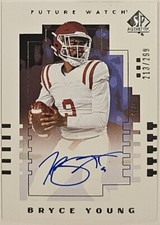 2022 UD GOODWIN CHAMPIONS FUTURE WATCH BRYCE YOUNG AUTOGRAPH 00T-BY 213/299