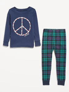 Old Navy Kids Gender-Neutral Matching Plaid Snug-Fit Pajamas Size XL (12) - Picture 1 of 2