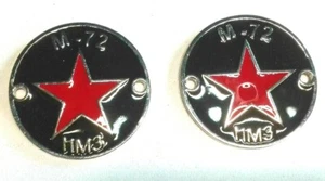 Paar Tank embleme mit rotem Stern metallische Tankembleme M72 Ural Dnepr - Picture 1 of 3