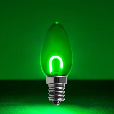 C7 Shatterproof LED Edison Filament Vintage Christmas Light Bulbs, 5 Pack - Image 1 of 2