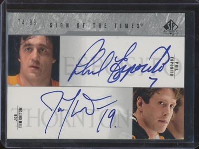2003-04 SP Authentic Phil Esposito Joe Thornton #SOT-ET Sign of the Times Auto - Image 1 of 2