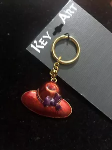 Spoontiques key art Red Enamel Ladies Hat key chain - Picture 1 of 6