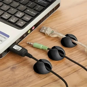 Cable Holder Ties Management Clips Tidy Lead Desk Charger Wire USB Organizer UK - Picture 1 of 9