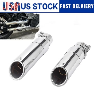 Chrome Shorty GP Exhaust Slip On Pipes For Indian Scout Sixty Rogue Bobber 15-25 Foto 1 de 4