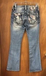 Y2K Miss Me Distressed Jeans a vita bassa taglio standard taglia 26 29” W 30” in - Foto 1 di 17