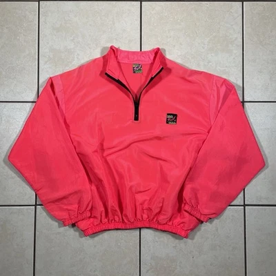 90-х годов винтажный серфинг стиль ветровка куртка мужская неоновый розовый насмешливый шеи Blokecore Y2K - Изображение 1 из 4
