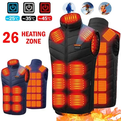 Electric Heated Vest With Battery Winter Gilet Bodywarmer Mens Thermal Jacket - Image 1 of 4