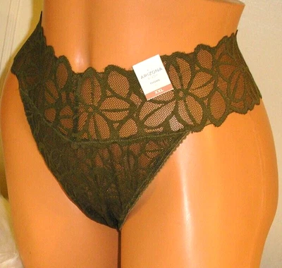 Panties Lingerie Arizona Body Floral Lace Olive Green Thong   XXL Adult Gift - Image 1 of 4
