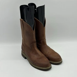 Georgia Boots Wellington Chestnut Leather Soft Toe Cowboy Boots Men's Size 8.5D - Picture 1 of 12