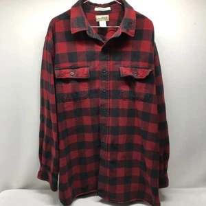 L.L. Camisa Bean 100% Tela XL TALL Roja Negra Búfalo Franela Escocesa Algodón GROSA - Imagen 1 de 14