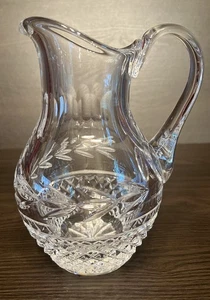 Hermosa jarra Galway Irlanda Leah Crystal 32 OZ Laurel Diamante Punta ¡PESADA! - Imagen 1 de 14