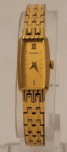 Vintage Pulsar V220-X008 Quartz Ladies Gold Tone Watch - Picture 1 of 12
