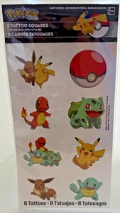 Pokemon Party Favour Tattoos 8pk - Pokemon Classic Party Supplies - Picture 1 of 2