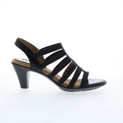 Sandalias de tacón Softspots Naples 7337851 para mujer negras de nobuck sin cordones Foto 1 de 4