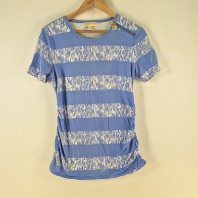 Michael Kors Camiseta Mujer Talla L Azul Rayas Manga Corta Algodón 116429 Foto 1 de 4