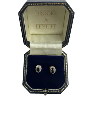 Sapphire and Diamond Earrings 9ct Gold Stud Cluster Diamond & Sapphire Earrings - Image 1 of 4