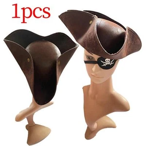 Medieval Pirate Hat Decoration Halloween Costume for Dress up Party Brown - Picture 1 of 7