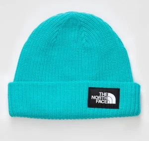 The North Face Beanie One Size Apres Blue Salty Dog Knit Winter Hat New With Tag - Picture 1 of 8