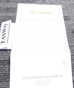 Taurus International Factory Registration Card Firearm Free Ship Pistol Paper - Picture 1 of 8