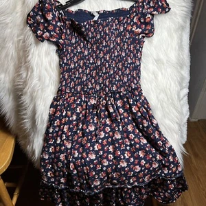 Xhilaration Juniors Girls sun dress size large blue floral print - Picture 1 of 11