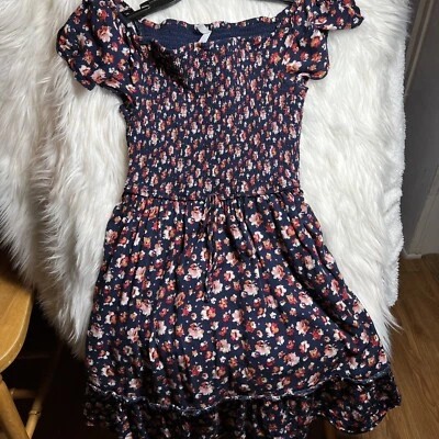 Xhilaration Juniors Niñas Vestido Sol Talla Grande Azul Estampado Floral Foto 1 de 4