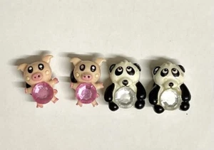 Kawaii and Authentic Sparkly Panda And Pig Shoe Charms - Picture 1 of 3