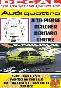 DECAL AUDI QUATTRO J-P. MALCHER R. MONTECARLO 1982 24th (09) - Picture 1 of 1