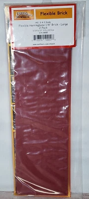 Chooch 8665 Flexible Large Herringbone Dark Red Brick Sheet HO O S Scale Scenery - Image 1 of 2