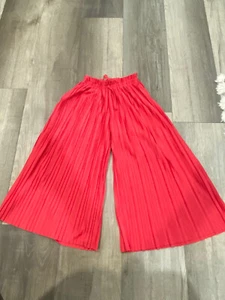 Zara Kids Girl's Pink Wide Leg Pleated Pants Size 7 - Picture 1 of 4