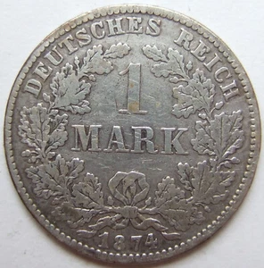 Coin Deutsches Reich Kaiserreich 1 Mark 1874 H In Fine - Picture 1 of 2