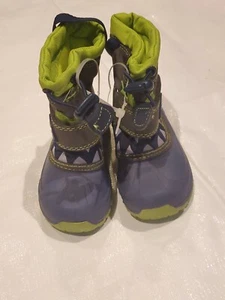 Cat and Jack Thermolite Toddler Boys Blue And Green Monster Snow Boots Size 4 - Picture 1 of 5