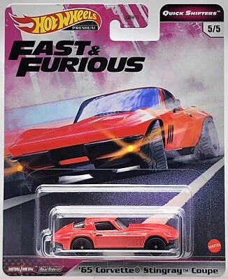 HOT WHEELS PREMIUM FAST AND FURIOUS QUICK SHIFTERS '65 CORVETTE STINGRAY COUPE - Image 1 of 3