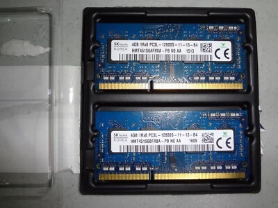 SK HYNIX MEMORY RAM LAPTOP 2x4GB 8GB TOTAL PC3 12800 DDR3 1600 - Image 1 of 3