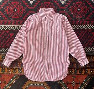 Rare Vintage 50s 60s Brooks Brothers Striped 6 Button Oxford Shirt USA Ivy Sz 15 - Picture 1 of 9
