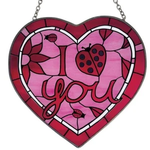 ONMI Love Bug Ladybug Sun Catcher Round Hanging Red Pink 5.5”L Enesco NIB - Picture 1 of 2