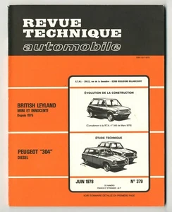 ★ BRITISH LEYLAND MINI ET INNOCENTI PEUGEOT 304 ★ REVUE TECHNIQUE RTA ★ - Imagen 1 de 2