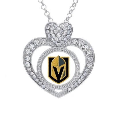 Vegas Golden Knights Womens CZ Pendant And 925 Sterling Silver Necklace D21 - Image 1 of 4
