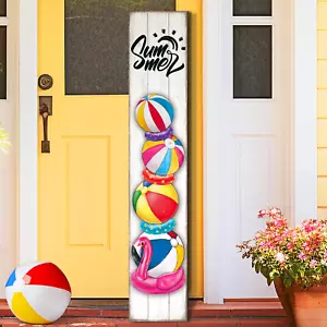 Summer Front Porch Sign - Wooden Beach Door Sign, Outdoor Standing Vertical Sign - Picture 1 of 23