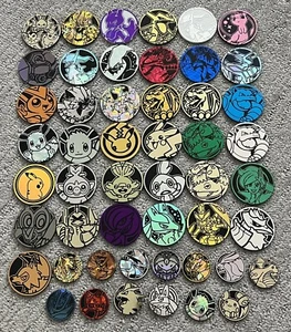 Lot Of 100x Pokemon Coins - Jumbo, Regular And Small (All Official Coins)! - Picture 1 of 2