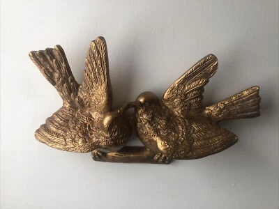 Hickory Manor House Lovebirds  Wall Decor -  Gold Colored  USA 1993 - Image 1 of 4