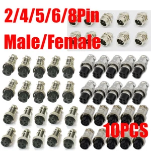 10X GX16 Aviation Plug Nut male Female Panel Mount Socket 2-8pin Cable Connector - Picture 1 of 18