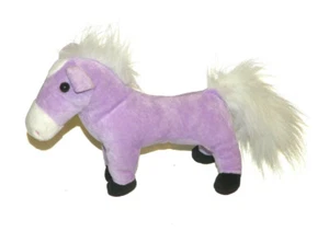 Purple Lavender Plush Pony Horse 12" Long 7" Tall White Mane and Tail Lovey - Picture 1 of 3